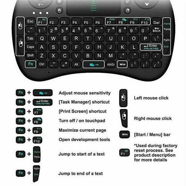 Безпровідна клавіатура з тачпадом для Smart-TV і Android, РС