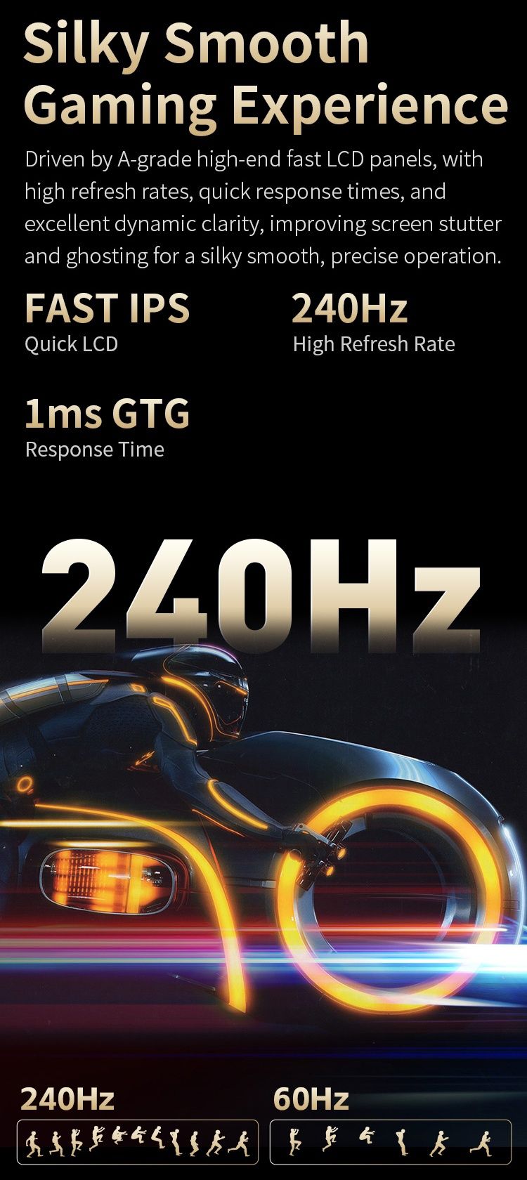 Mini led 240Hz 27" QHD fast IPS монітор HDR1000 10bit quantum dot