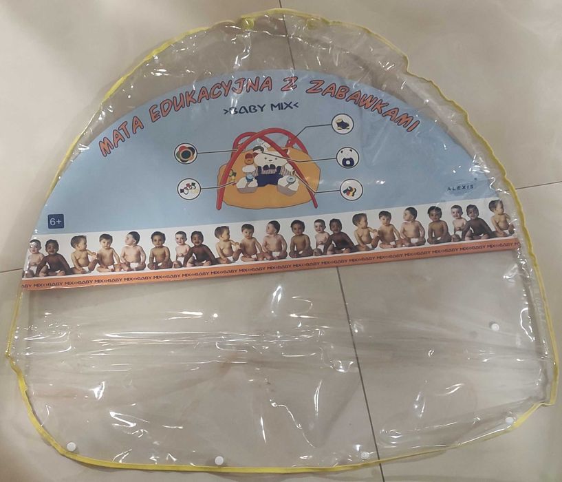 mata edukacyjna z zabawkami, 2 zabawki dodatkowo, 6m+