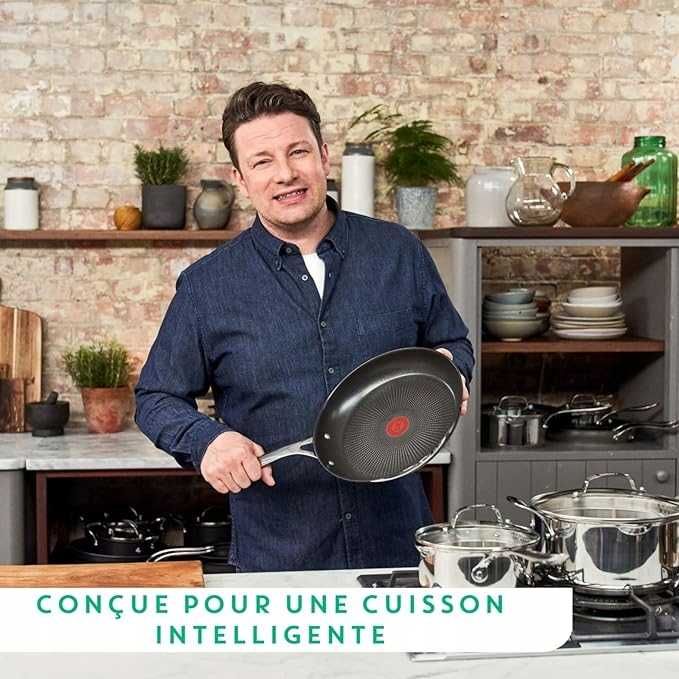 Zestaw garnków Tefal Jamie Oliver stal nierdzewna 3 el. UŻYWANY