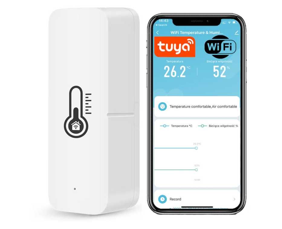 Czujnik wilgotności Termometr Higrometr WIFI TUYA SMART LIFE kod 1740