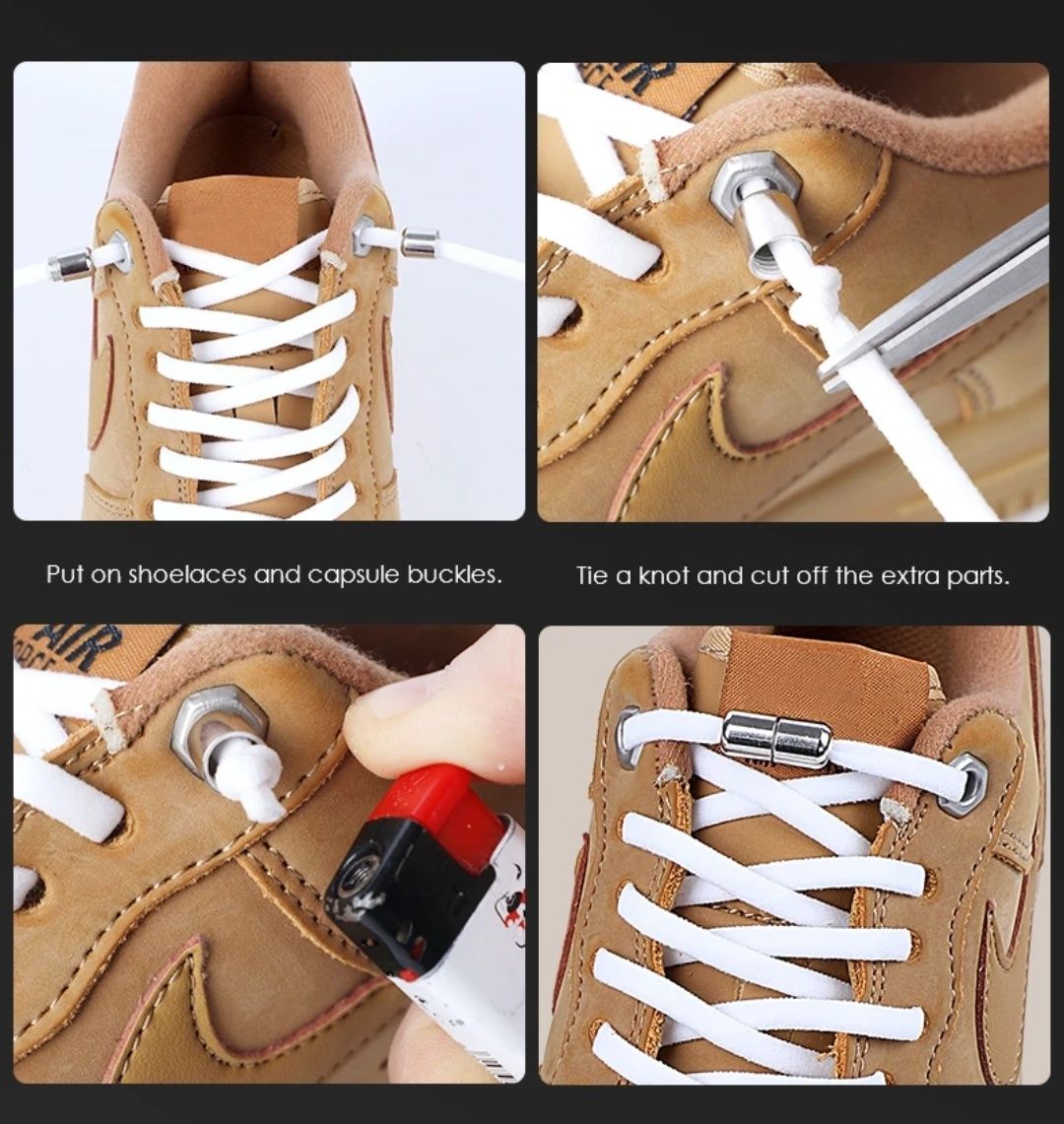 Шнурки без завязок, еластичні -резинки