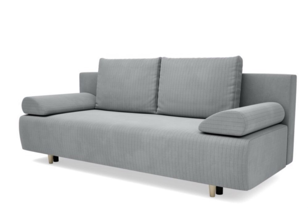 Łóżko rozkładane Sofa Zoja w prążek Agata Meble szare