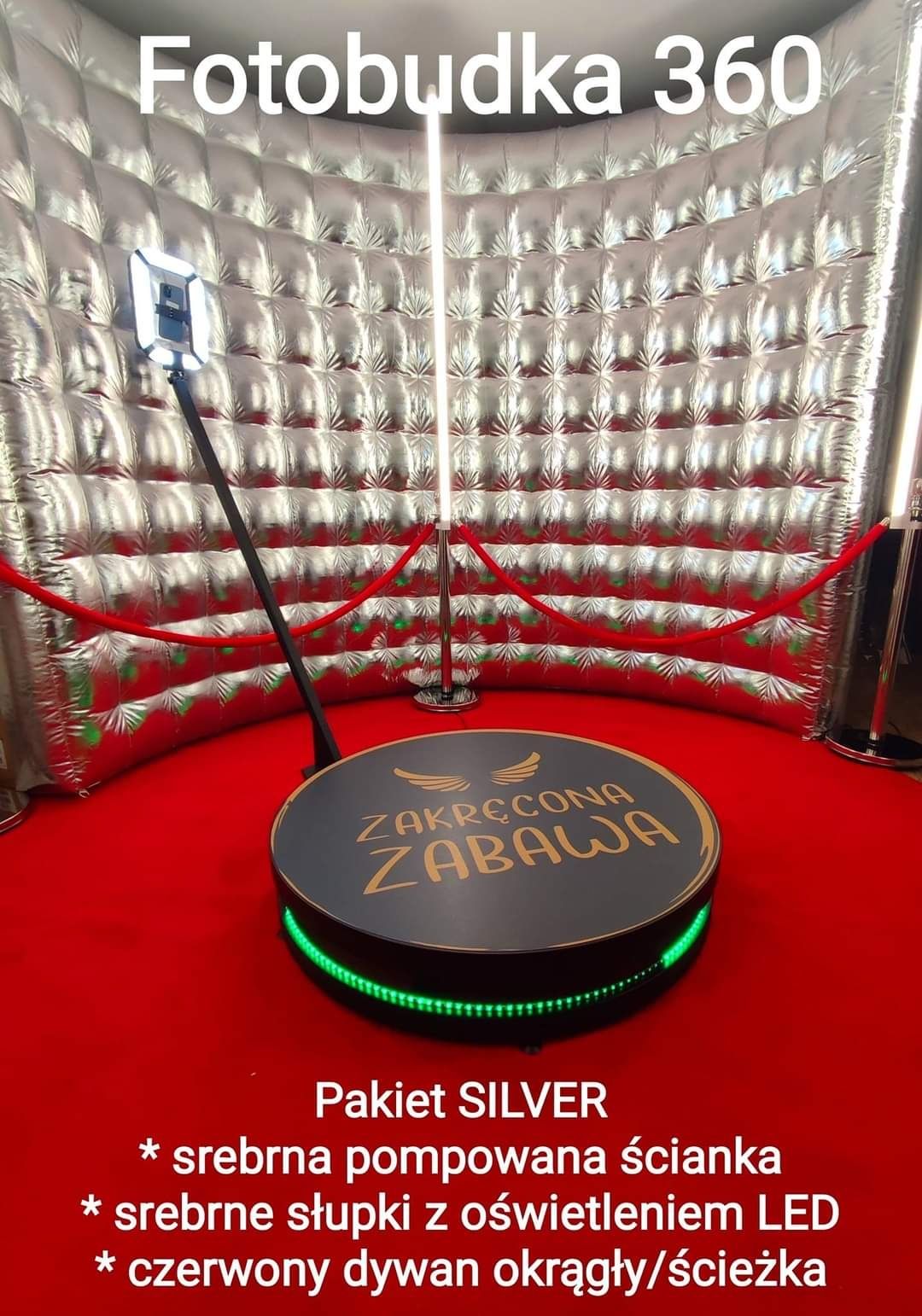 Fotobudka 360 + tablet + ekran + głośnik. Fotobudka klasyczna. Wynajem