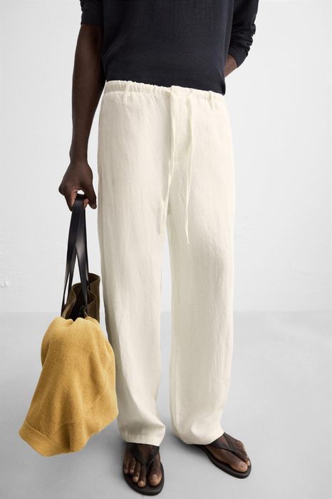 Мужские льняные штаны  Zara