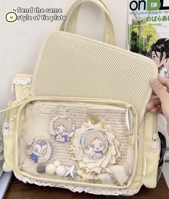 Сумка с брелком , прозрачные карманы ita bag Лолита цены в описании