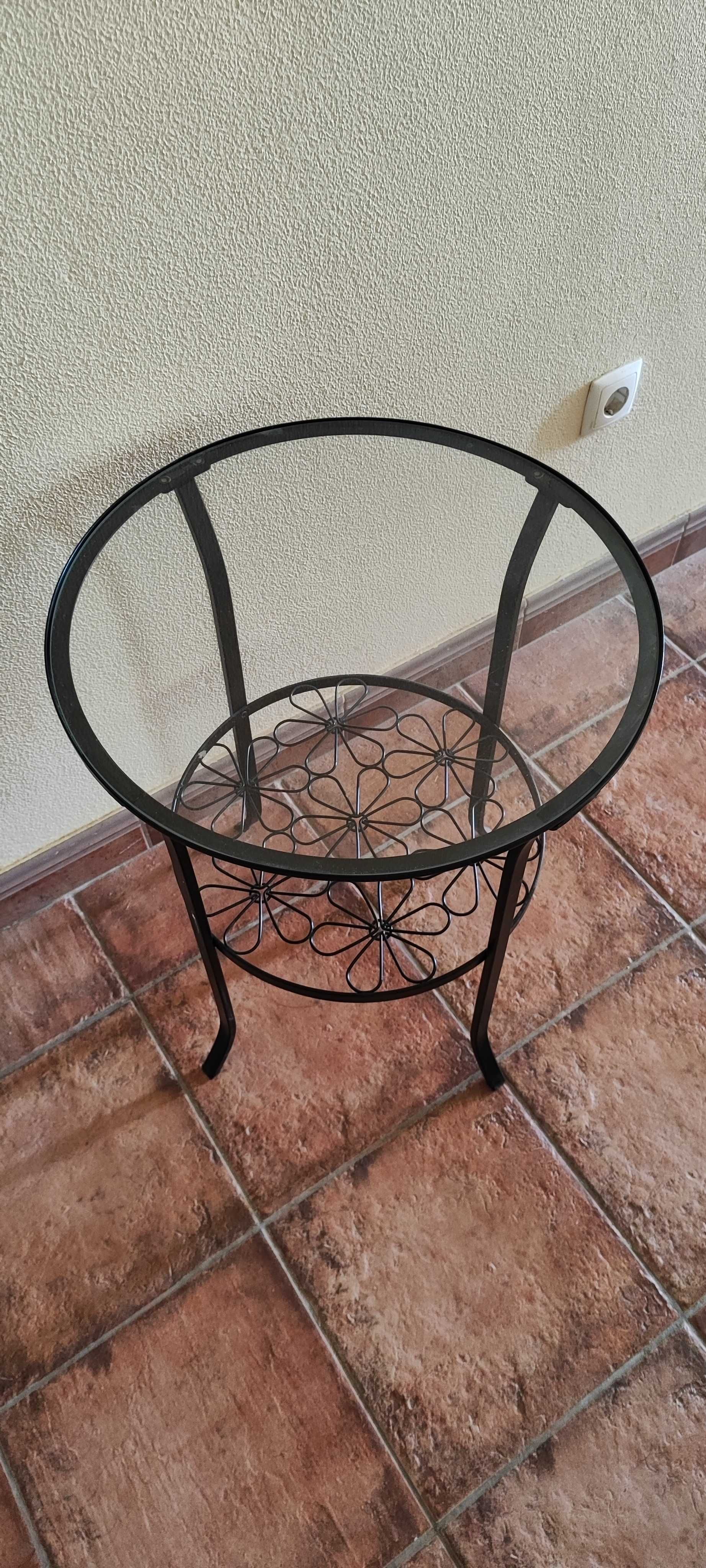 Mesa de vidro preta