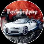 Opłatek na tort Bugatti Auto Samochód Logo Urodziny Tekst 30 40 50