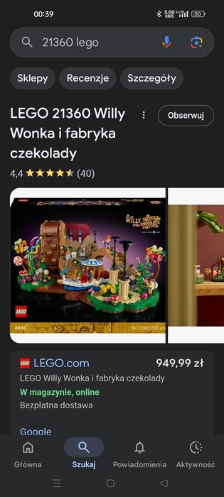 LEGO 21360 Willy Wonka i fabryka czekolady