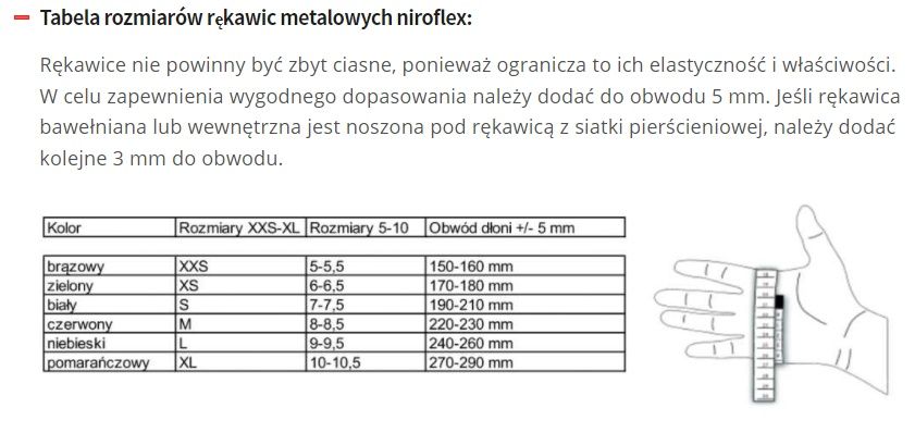 Ochronna rękawica antyprzecieciowa   Niroflex 2000  XL