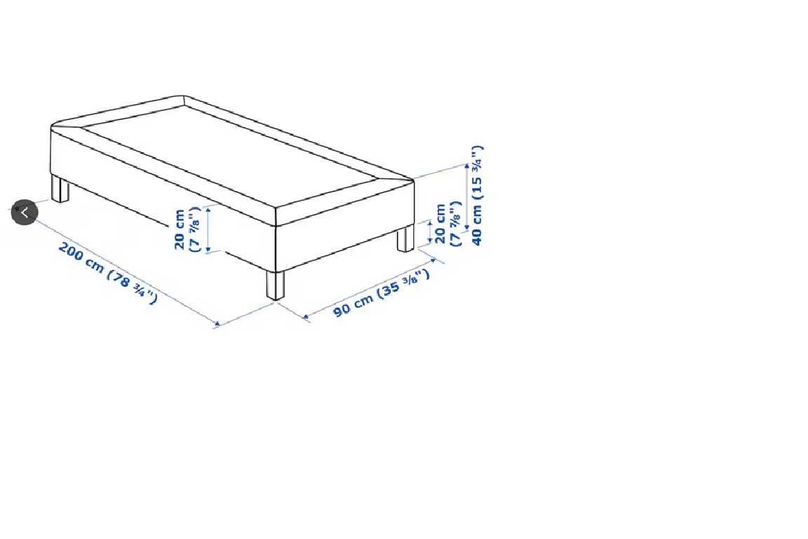 Cama IKEA ESPEVÄR c/pés madeira, cinz esc, 90x200 cm