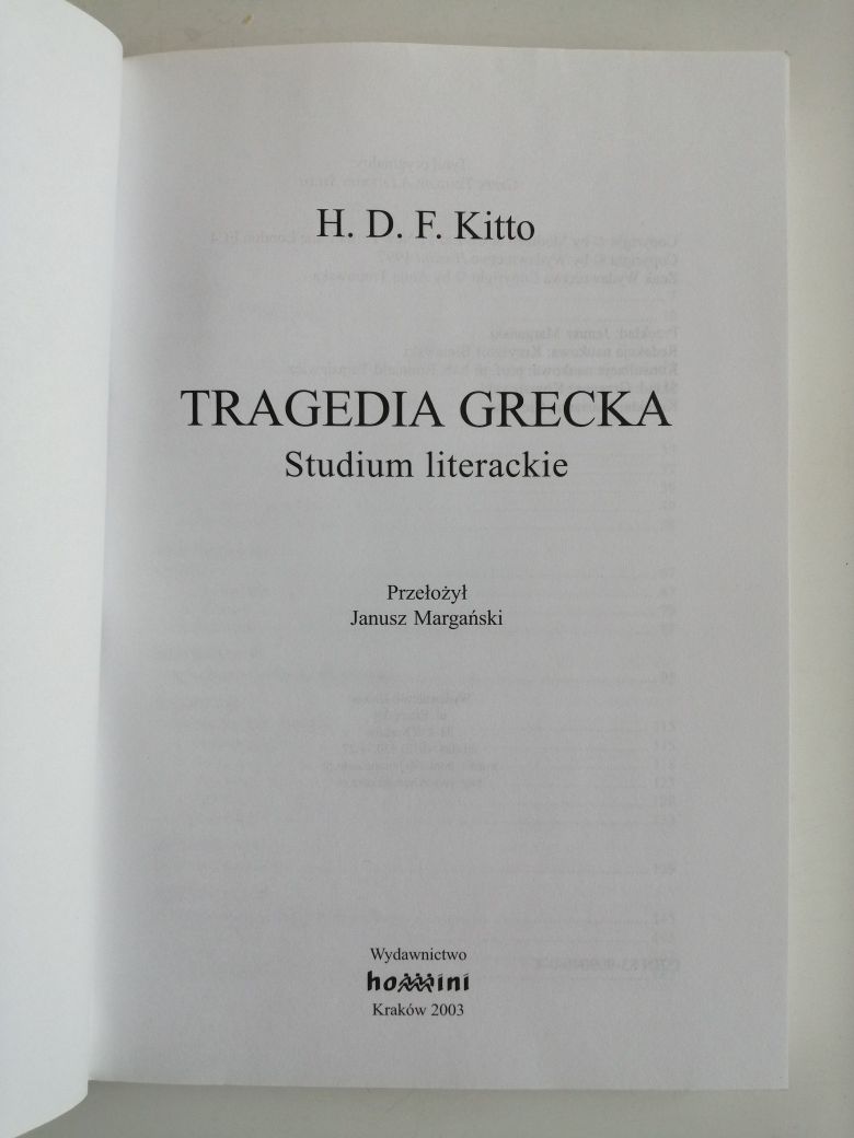 Tragedia grecka. Studium literackie - H. D. F. Kitto