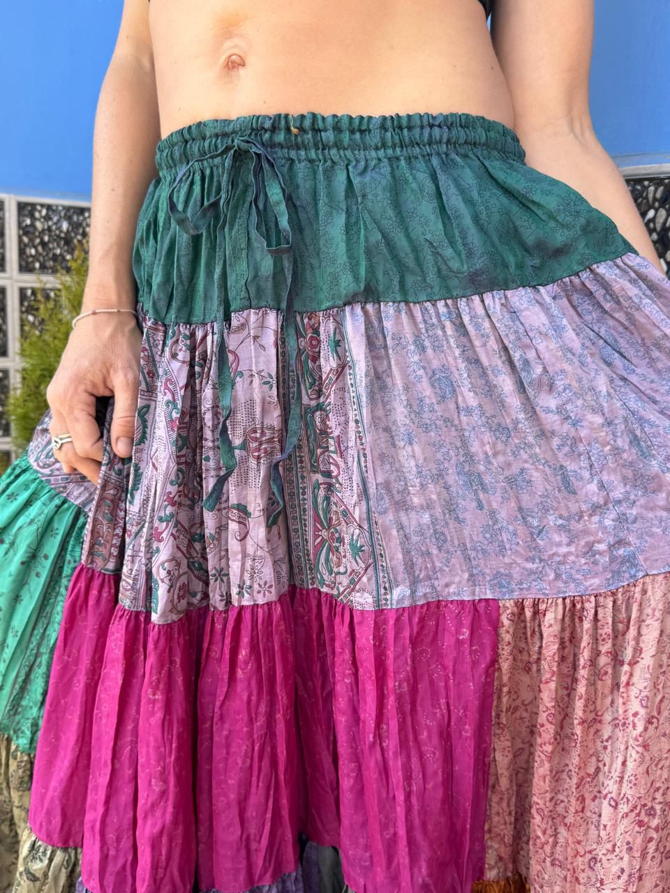Spódnica z falbanami ATS maxi z Indii patchwork