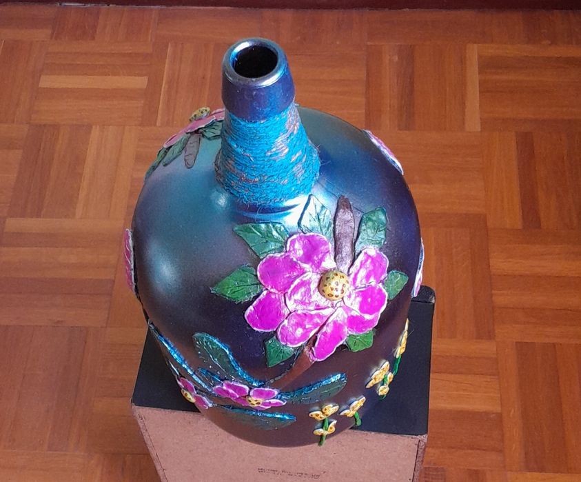 Garrafão artesanato pintado e decorafo à mão