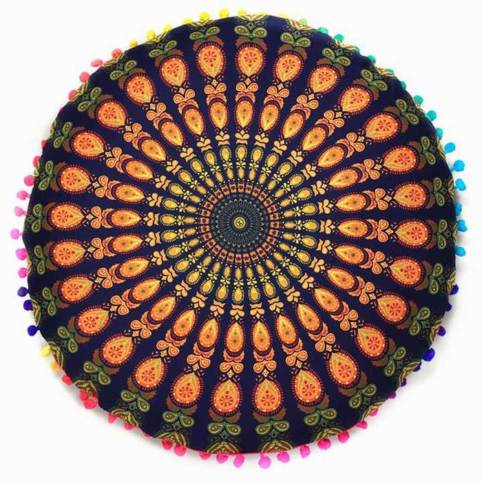 Poduszka okrągła do medytacji jogi antyalergiczna PUFA mandala boho