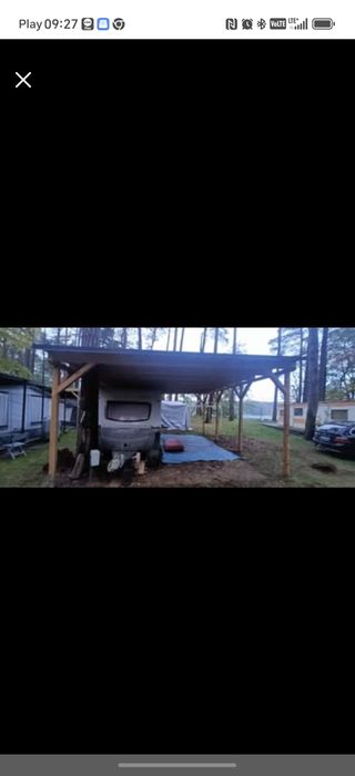 Wiata, zadaszenie powierzchnia dachu 7,5x6,1