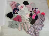 Czapki (r.52/54), szaliki, kominy, rękawiczki dla dziewczynki