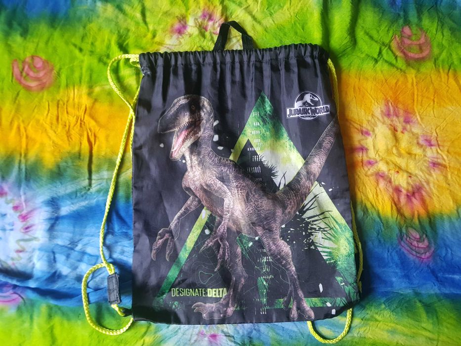 Worek Dinozaur wf strój  gimnastyczny kapcie x 3 do szkoły przedszkola