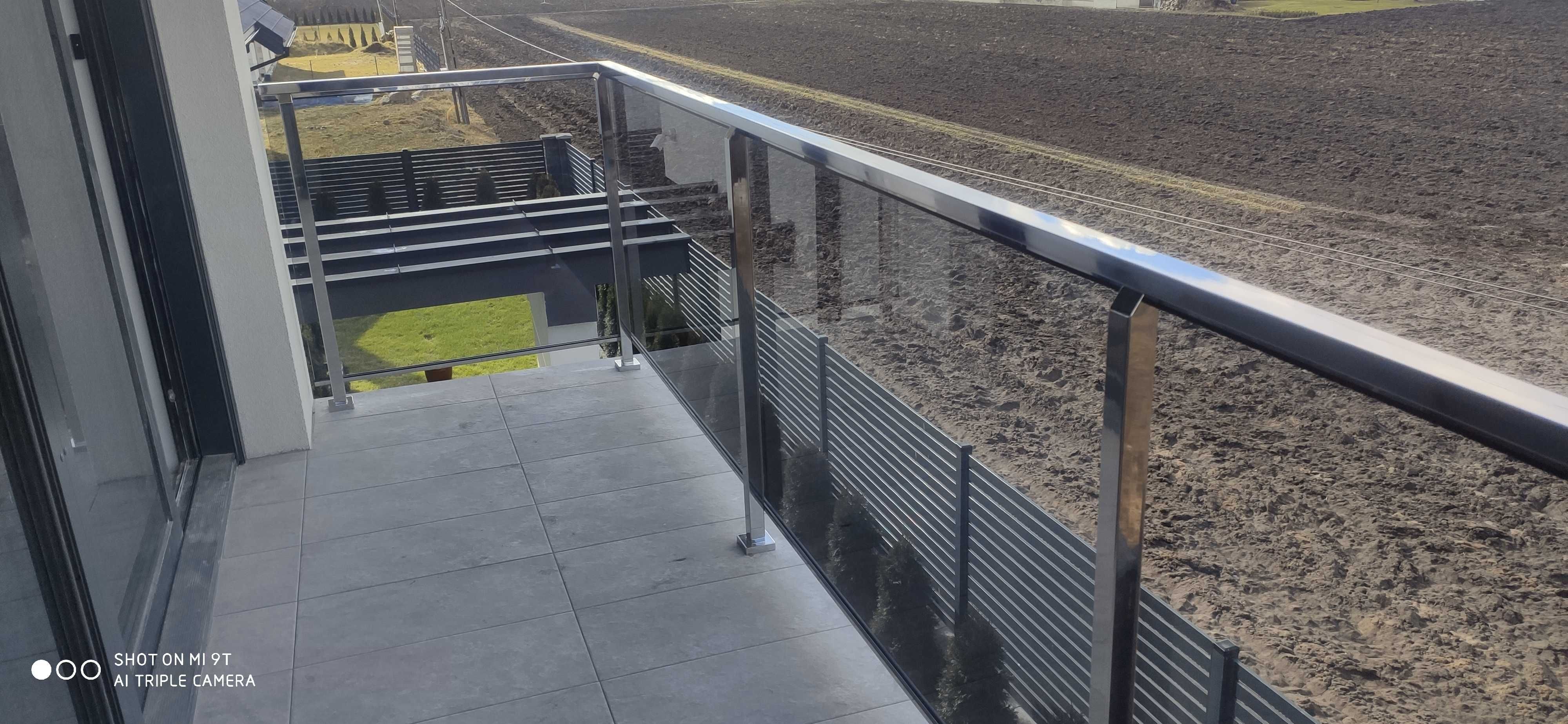 Balustrady ze stali nierdzewnej, szklane, balkony, schody, francuskie
