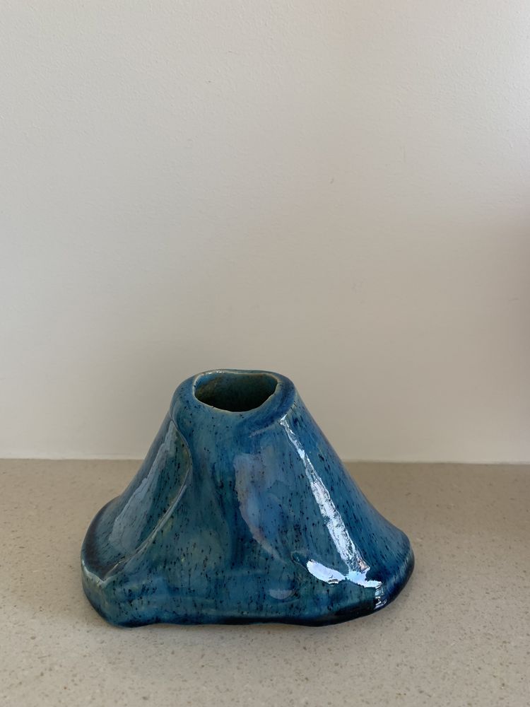 Piękny ceramiczny wazon świecznik, ceramika artystyczna