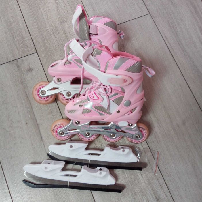 NILS łyżworolki 2W1 pink 31-34 łyżwy rolki dziecięce
