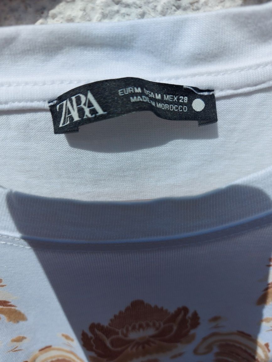 Bluzka biała z baskinka Zara M
