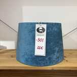 Abajur Cônico Veludo Azul 30 x 25 x 20