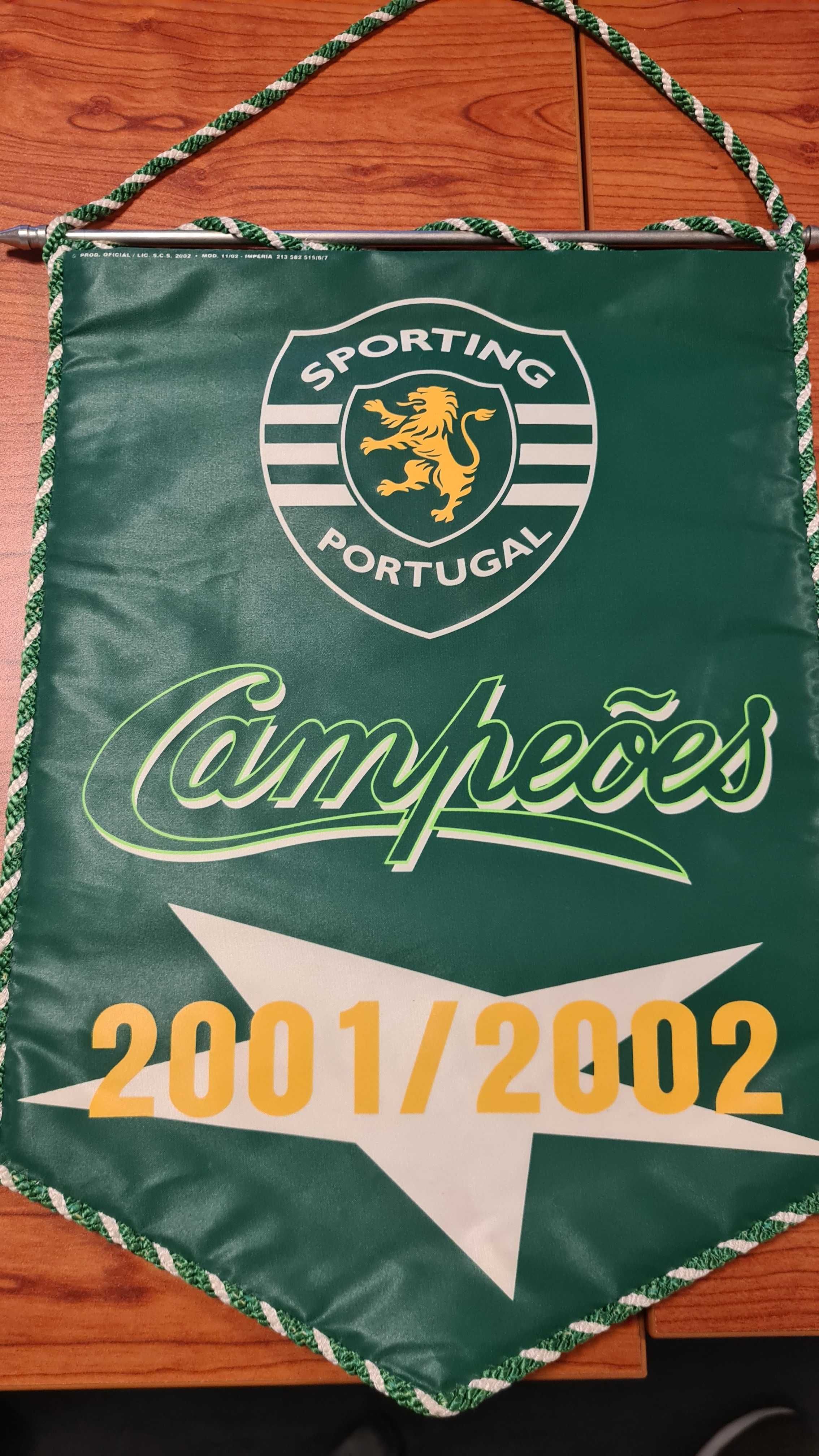 Galhardete Sporting Campeão 01/02 Vintage Coleccionadores