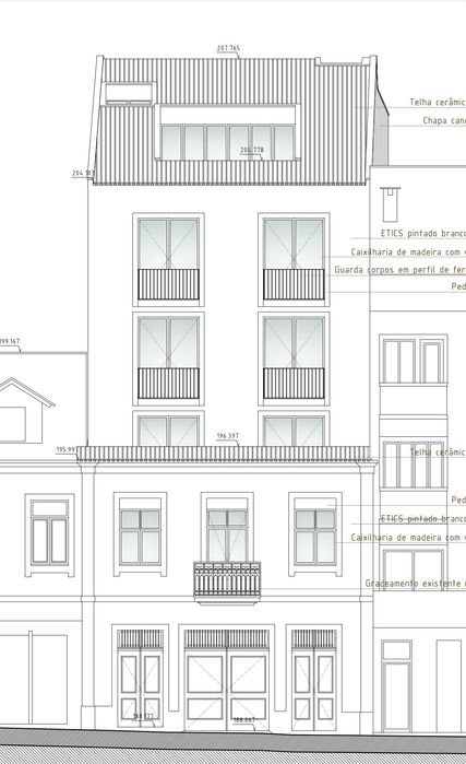 Prédio com projeto aprovado no centro de Braga