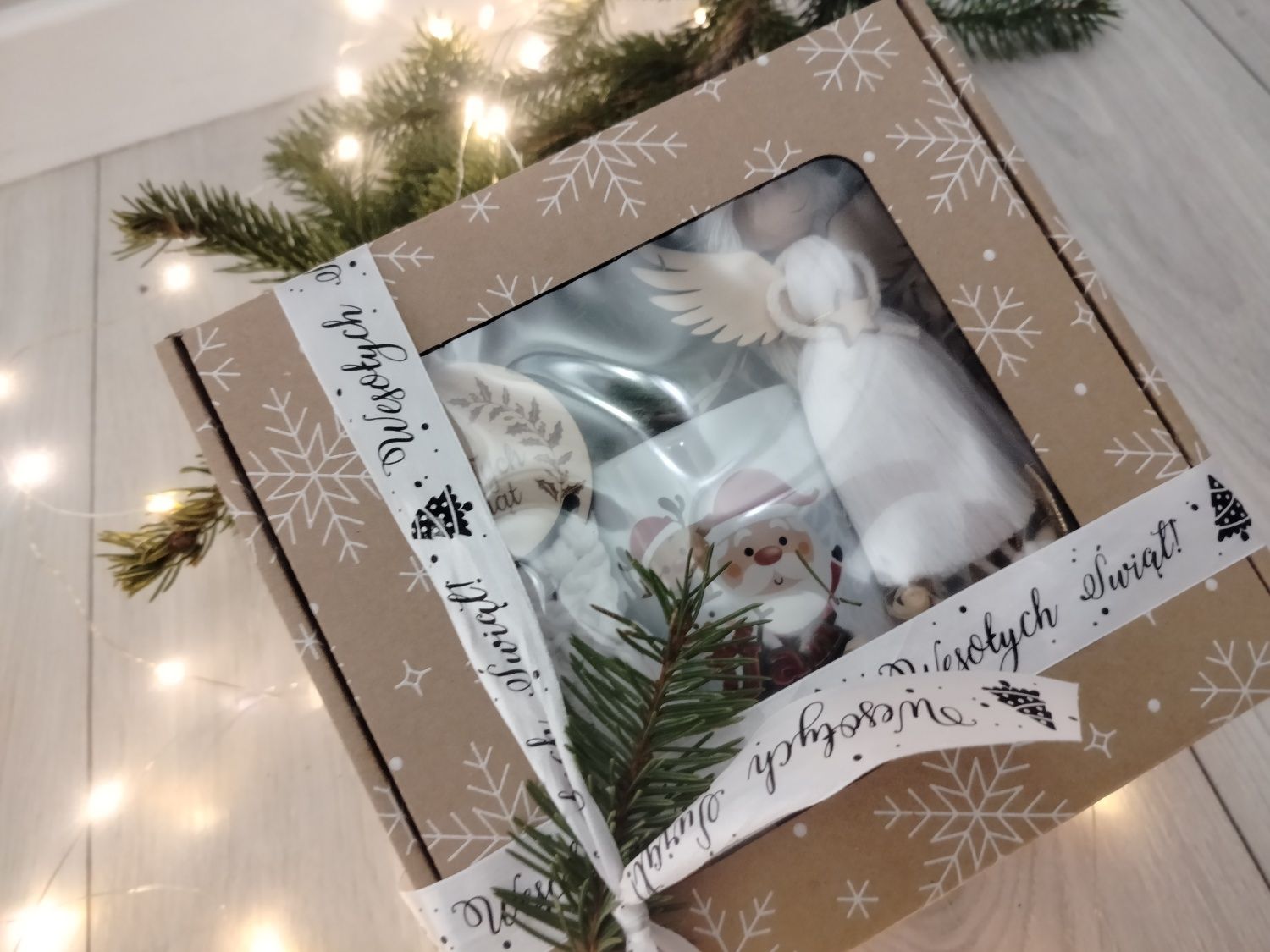Box świąteczny, personalizowany kubek świąteczny + ozdoby choinkowe