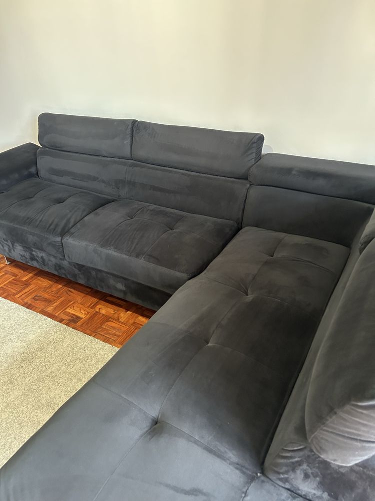 Sofá de canto com chaise longue – muito confortável