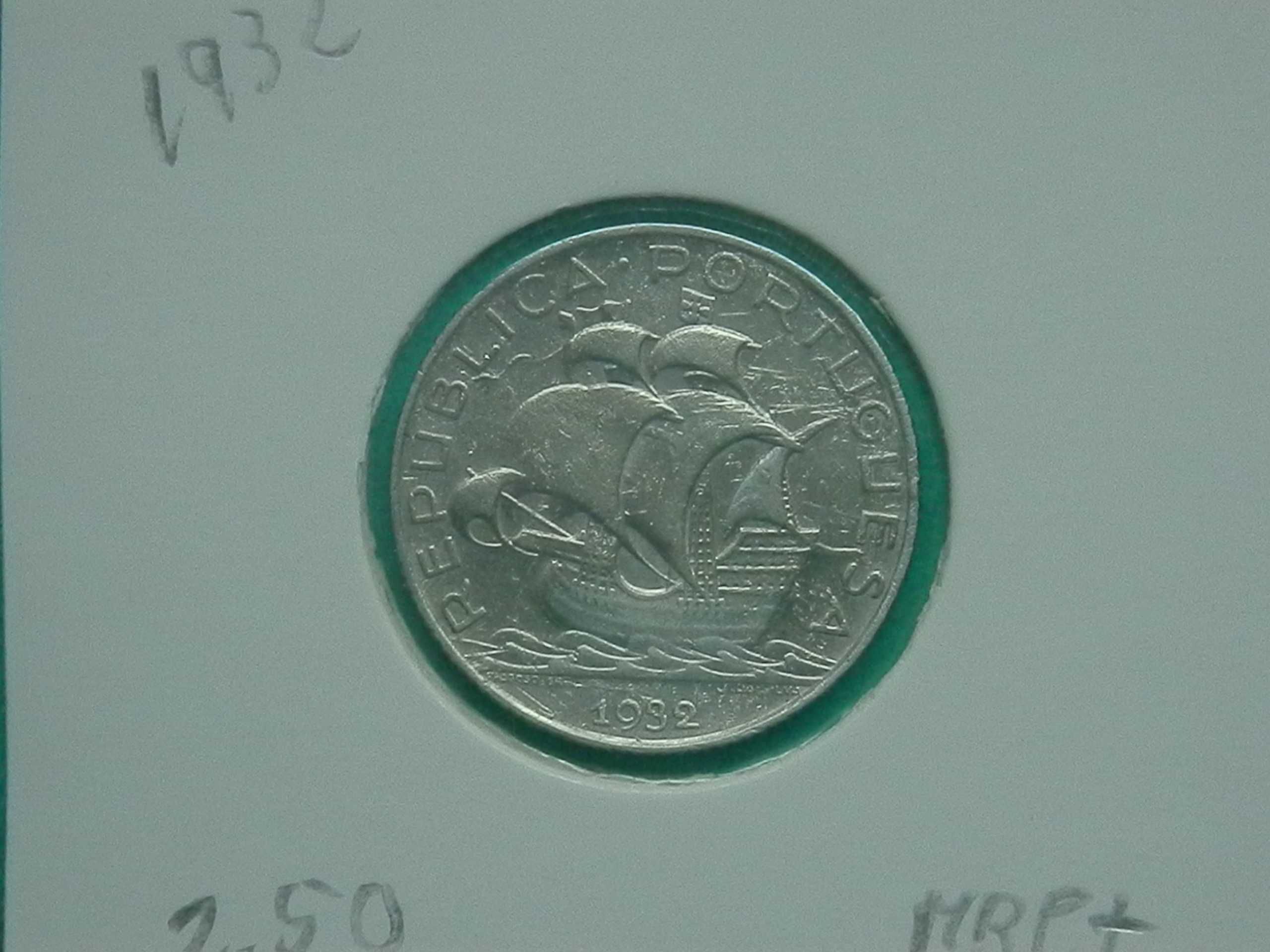 1303 - República: 2$50 escudos 1932 prata, por 20,00