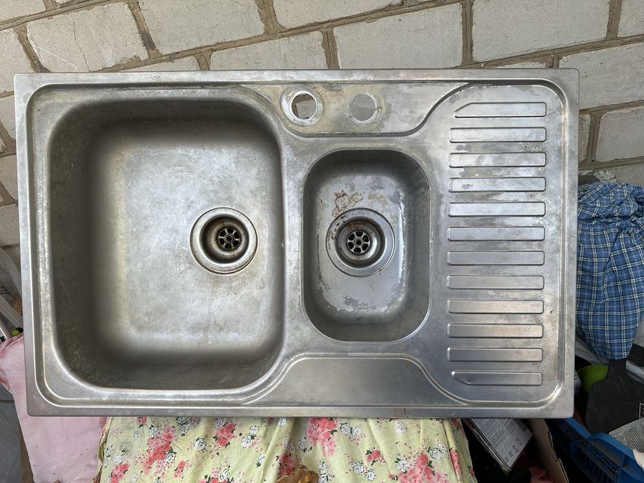 Кухонная, двойная мойка, нержавейка