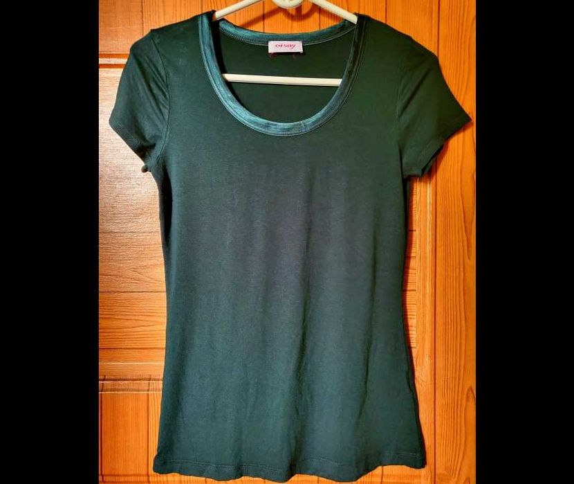 Orsay Koszulka 38 M bluzka t-shirt tshirt zielony na lato zielona