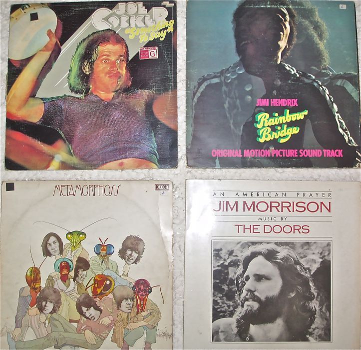 Joe Cocker, Jim Morrison (Doors), Jimi Hendrix, Roling Stones