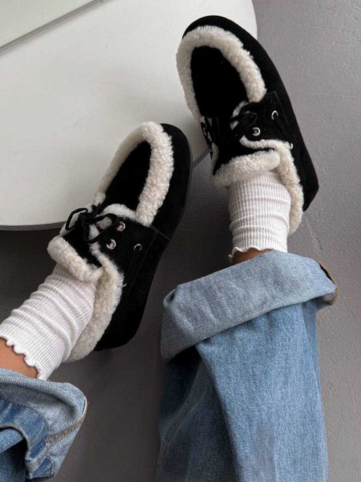 Лофери Miu Miu Loafers Winter Black premium