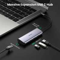 Хаб UGREEN CM252 USB-C - 3x USB 3.0, RJ45 Multifunction Adapter Gray