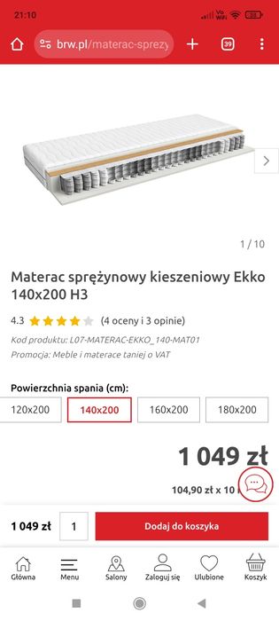 Łóżko sypialniane Agata Meble 140x200