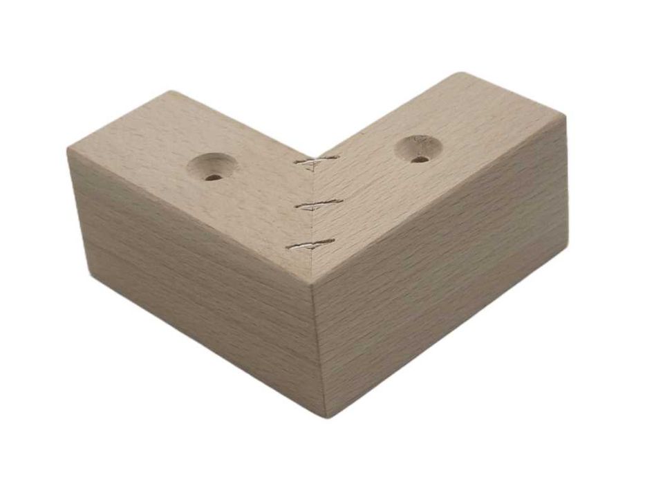 Drewniana noga meblowa NAROŻNA H=4,5 cm L=10 cm cm buk kolor