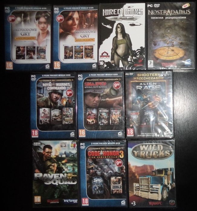 12x Gry Raven Squad,Hired Guns PC DVD BOX retro FOLIA,CI games,TopWare