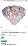 Lampa plafon LONDON CRYSTAL 5pł. chrom Reality