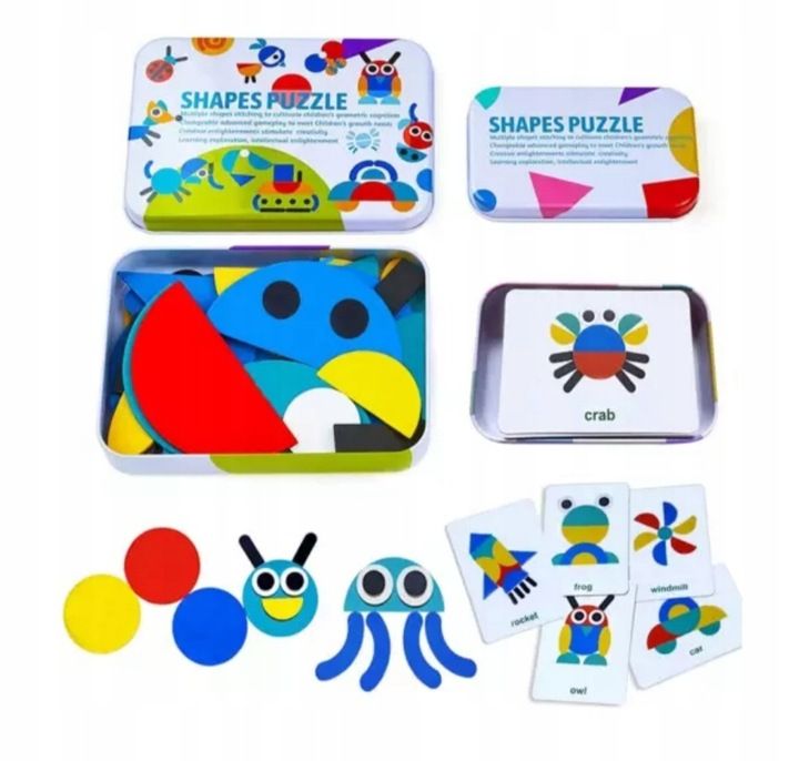 Układanka Montessori Gra Logiczna Puzzle Drewniane