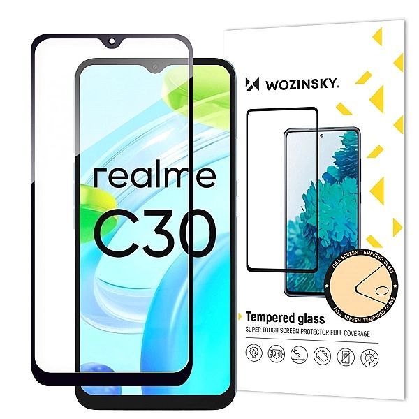 Wozinsky Full Glue Tempered Glass szkło hartowane Realme C30 / Realme