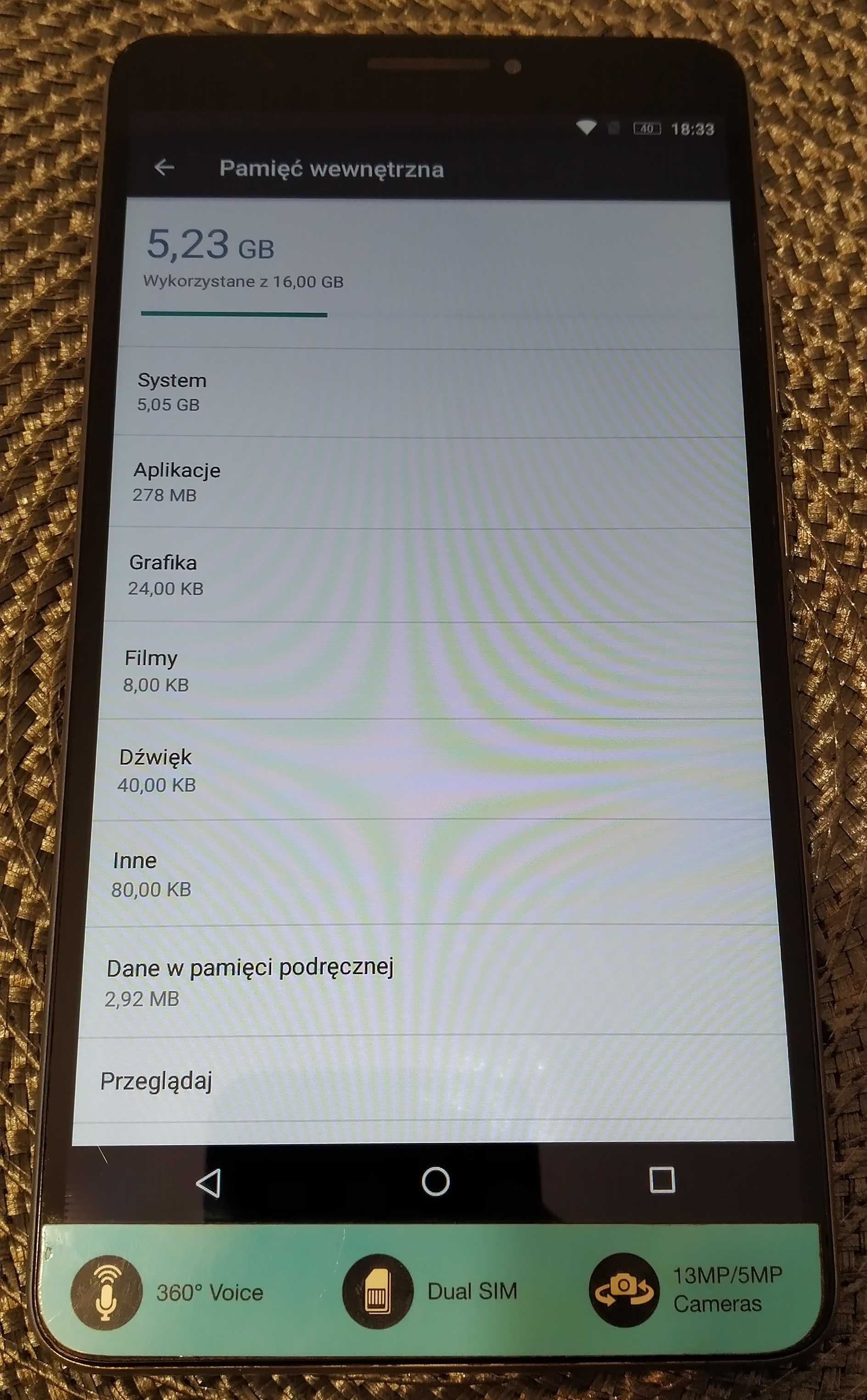 Tablet LENOVO PHAB PB1-750M, 16 GB, Dual SIM, LTE, Ekran 6,98" komplet