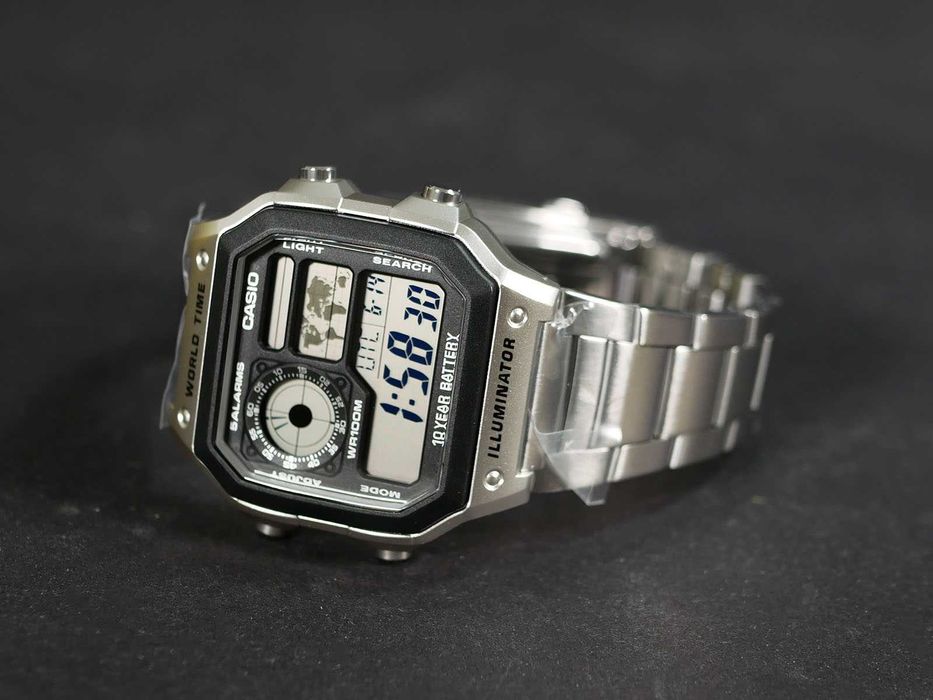 Годинник Casio AE-1200WHD-1AV нержавіюча сталь. 10 років батарейка