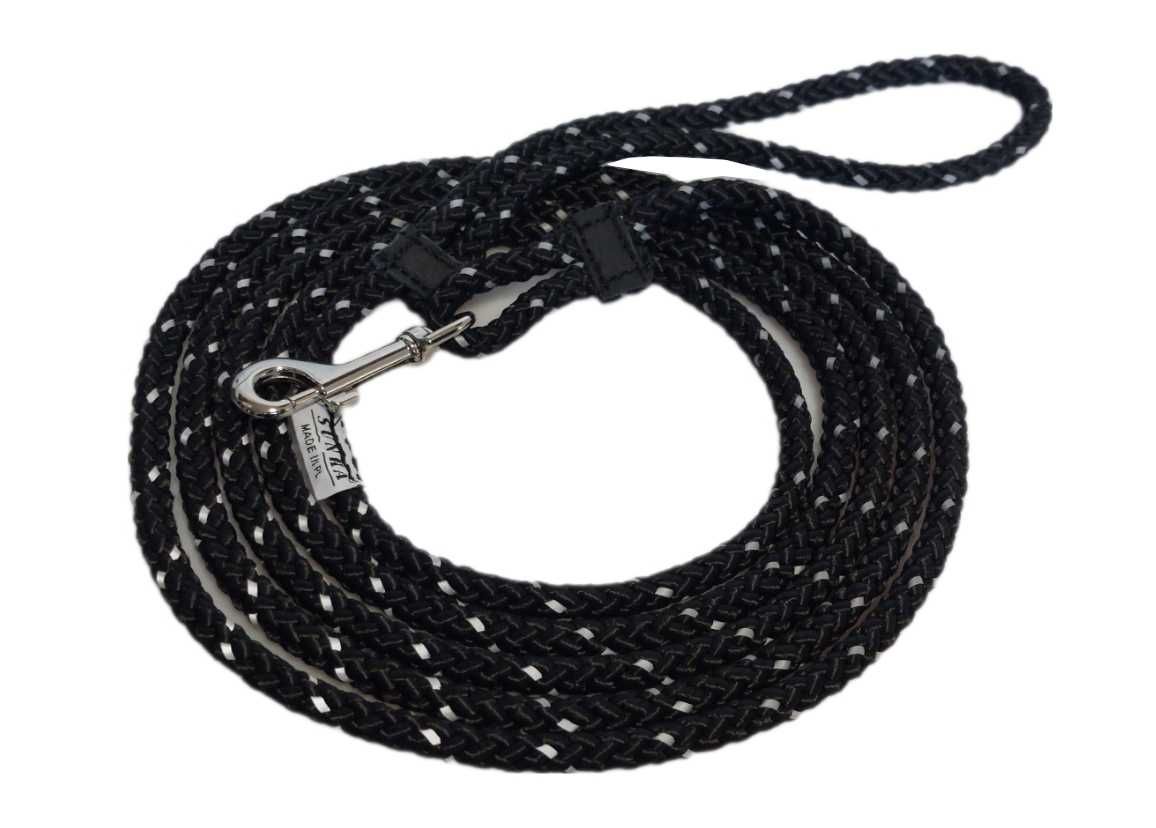 Smycz z liny 8mm 2m S/M odblaskowa - Na noc