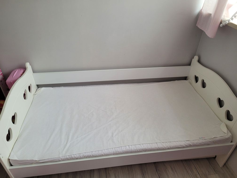 Łóżko dziecięce białe z szufladą 160x80