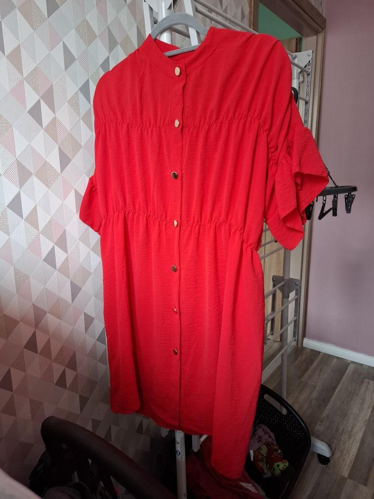 Elegancka czerwona tunika XXL