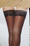 Pończochy samonośne Calzedonia s/m gładkie z kokardkami 20 den
