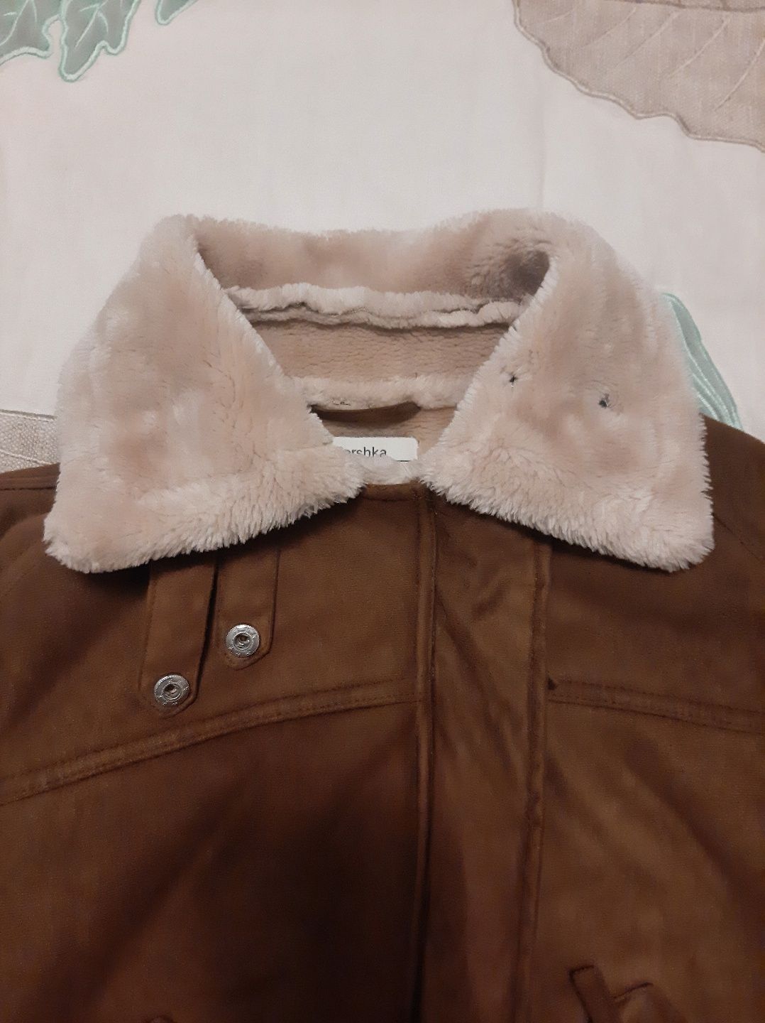 Blusão camel com pêlo por dentro